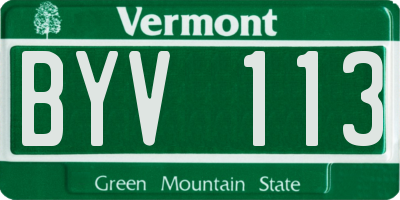 VT license plate BYV113