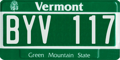 VT license plate BYV117