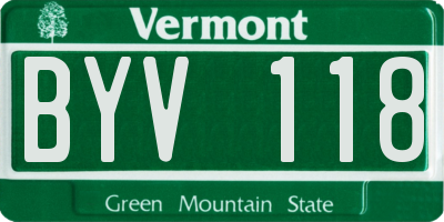 VT license plate BYV118