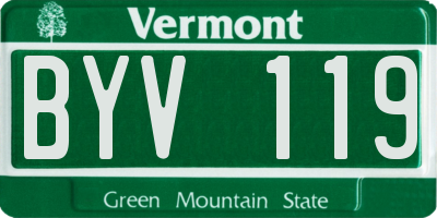 VT license plate BYV119