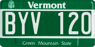 VT license plate BYV120