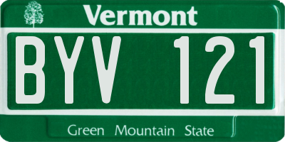 VT license plate BYV121