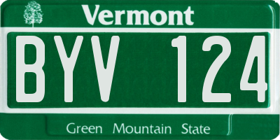VT license plate BYV124