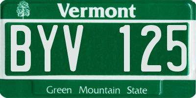 VT license plate BYV125