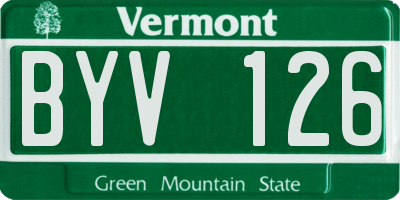 VT license plate BYV126