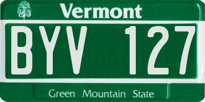 VT license plate BYV127