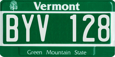 VT license plate BYV128