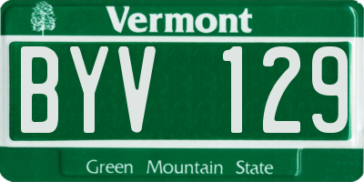 VT license plate BYV129