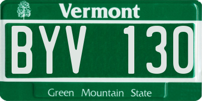 VT license plate BYV130