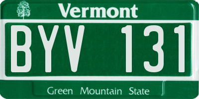 VT license plate BYV131