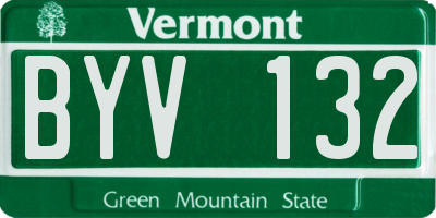 VT license plate BYV132