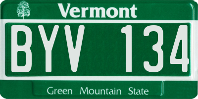 VT license plate BYV134