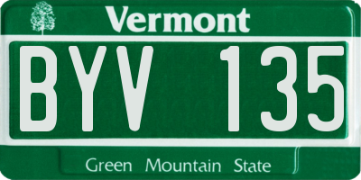 VT license plate BYV135