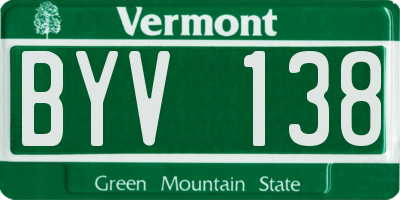 VT license plate BYV138