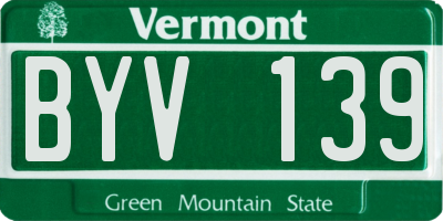 VT license plate BYV139