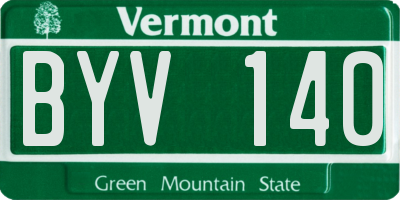 VT license plate BYV140