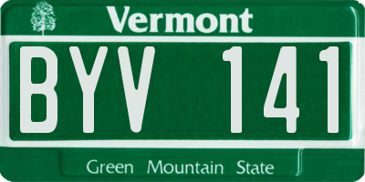 VT license plate BYV141