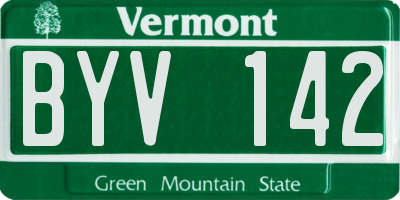 VT license plate BYV142