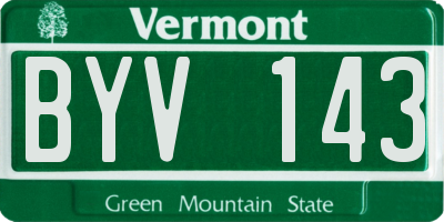VT license plate BYV143