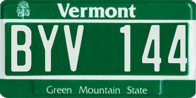 VT license plate BYV144