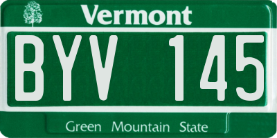 VT license plate BYV145