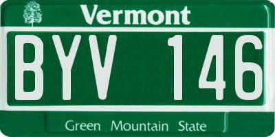 VT license plate BYV146