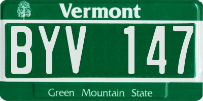 VT license plate BYV147