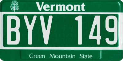 VT license plate BYV149
