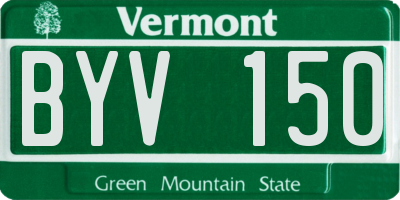 VT license plate BYV150