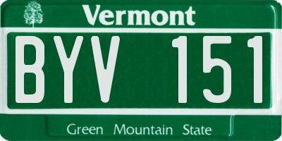 VT license plate BYV151
