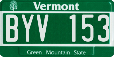 VT license plate BYV153