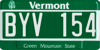 VT license plate BYV154