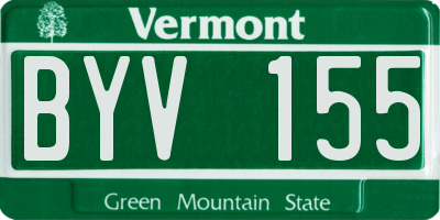VT license plate BYV155