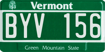 VT license plate BYV156