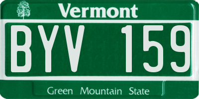 VT license plate BYV159