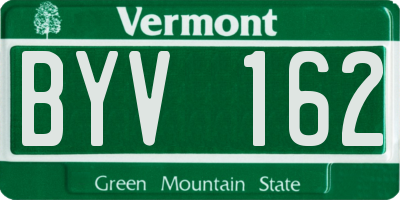 VT license plate BYV162