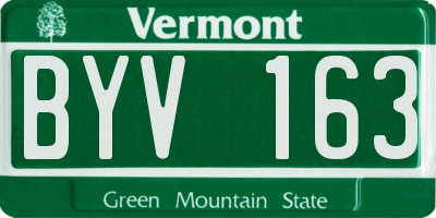 VT license plate BYV163