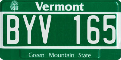 VT license plate BYV165