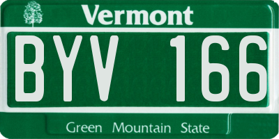 VT license plate BYV166