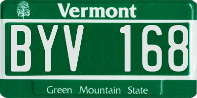 VT license plate BYV168