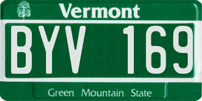 VT license plate BYV169