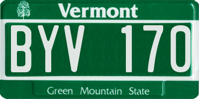 VT license plate BYV170