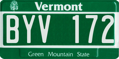 VT license plate BYV172