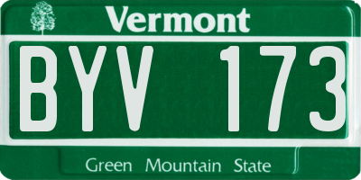 VT license plate BYV173