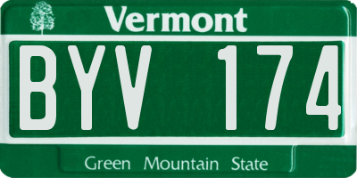 VT license plate BYV174