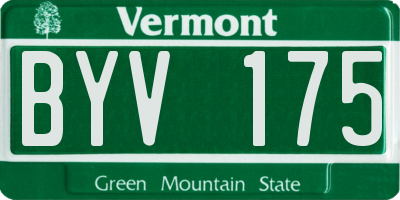VT license plate BYV175
