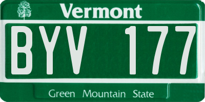 VT license plate BYV177