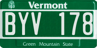 VT license plate BYV178