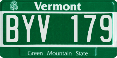 VT license plate BYV179