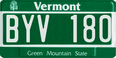 VT license plate BYV180